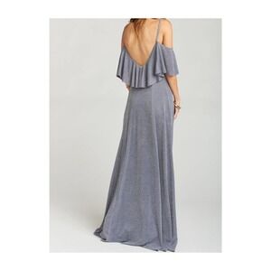 Show Me Your Mumu Renee Ruffle Maxi Dress Sz S Shimmery Dance NYE Glam Event